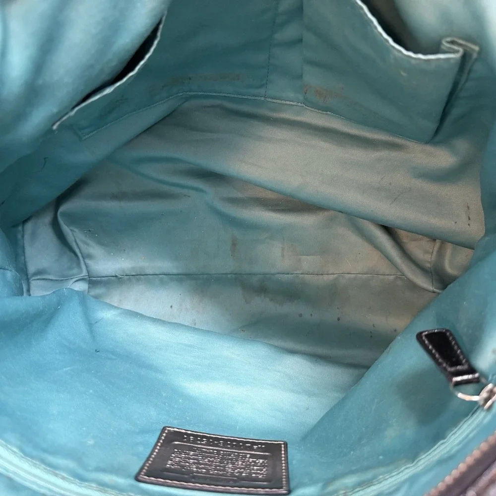 COACH Poppy Large Patent‎ Leather Handbag Shoulder Bag 15791 Black Y2K 2000s - Picture 15 of 16